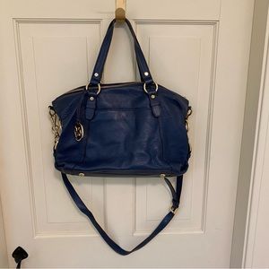 Michael Kors Leather Navy Satchel